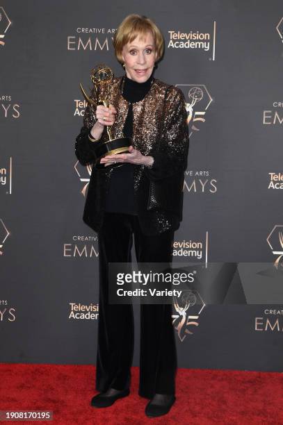 Carol Burnett at the 75th Creative Arts Emmy Awards held at the Peacock Theater at L.A. Live on January 7, 2023 in Los Angeles, California.