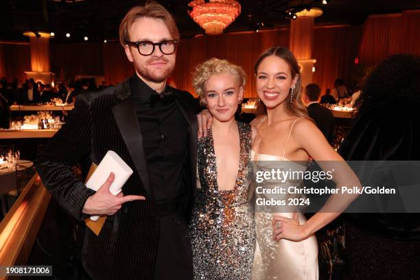 Julia Garner and Claudia Sulewski at the 81st Golden Globe Awards held at the Beverly Hilton Hotel on January 7, 2024 in Beverly Hills, California.