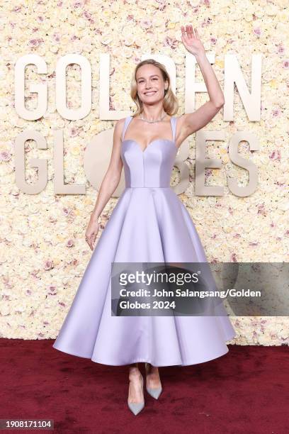 Brie Larson at the 81st Golden Globe Awards held at the Beverly Hilton Hotel on January 7, 2024 in Beverly Hills, California.