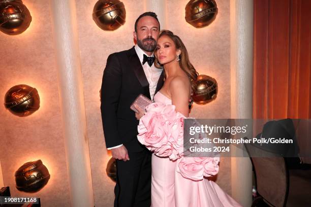 Ben Affleck and Jennifer Lopez at the 81st Golden Globe Awards held at the Beverly Hilton Hotel on January 7, 2024 in Beverly Hills, California.