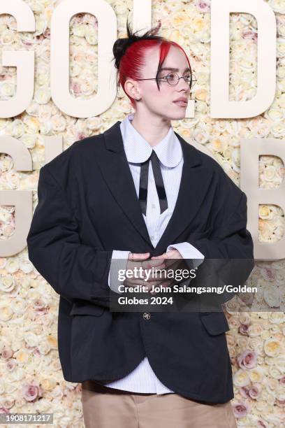 Billie Eilish at the 81st Golden Globe Awards held at the Beverly Hilton Hotel on January 7, 2024 in Beverly Hills, California.