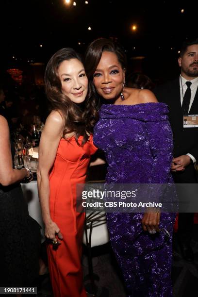 Michelle Yeoh and Oprah Winfreyat the 81st Annual Golden Globe Awards, airing live from the Beverly Hilton in Beverly Hills, California on Sunday,...