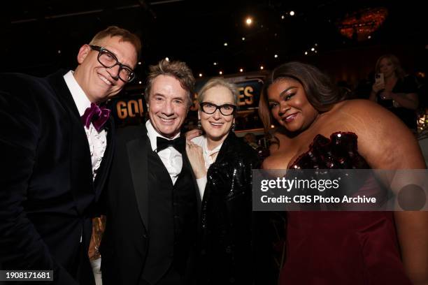 Martin Short, Merly Streep and Da'Vine Joy Randolph at the 81st Annual Golden Globe Awards, airing live from the Beverly Hilton in Beverly Hills,...