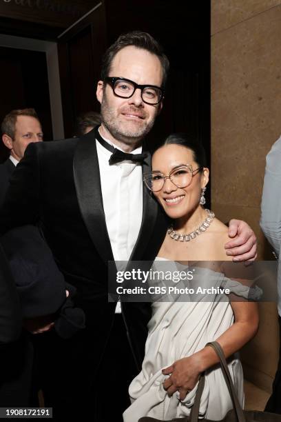 Bill Hader and Ali Wong at the 81st Annual Golden Globe Awards, airing live from the Beverly Hilton in Beverly Hills, California on Sunday, January 7...