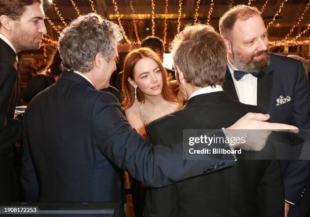 Mark Ruffalo, Emma Stone, Willem Dafoe and Yorgos Lanthimos at the 2024 Billboard Golden Globes After Party held at the Beverly Hilton Hotel on...