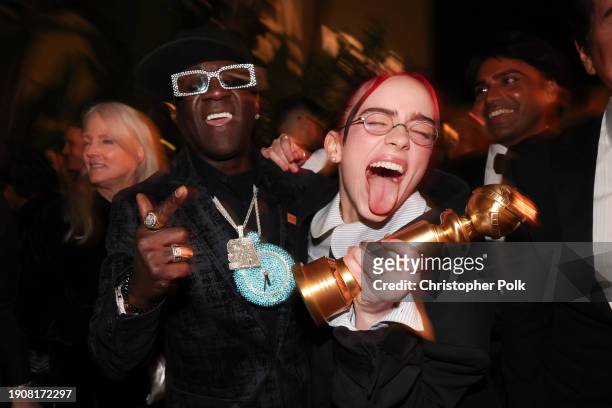 Flavor Flav and Billie Eilish at the 2024 Billboard Golden Globes After Party held at the Beverly Hilton Hotel on January 7, 2024 in Beverly Hills,...