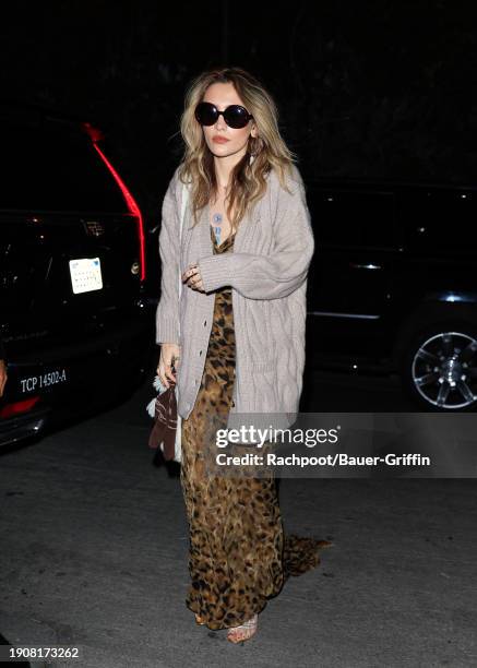 Paris Jackson is seen arriving to Vas Morgan And Michael Brown's 2024 Golden Globe Awards Party on January 07, 2024 in Los Angeles, California.