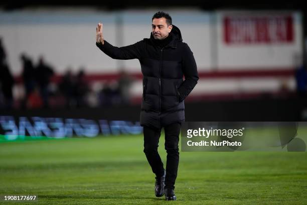 Xavi Hernandez head coach of Barcelona prior the Copa Del Rey match between UD Barbastro and FC Barcelona at Campo Municipal de Deportes on January...