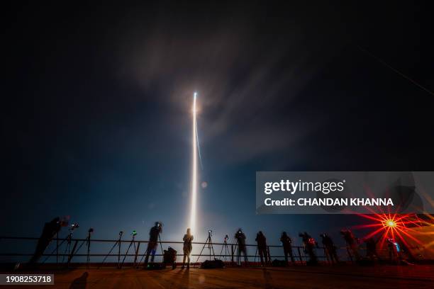 The brand new rocket, United Launch Alliance's Vulcan Centaur, lifts off from Space Launch Complex 41d at Cape Canaveral Space Force Station in Cape...