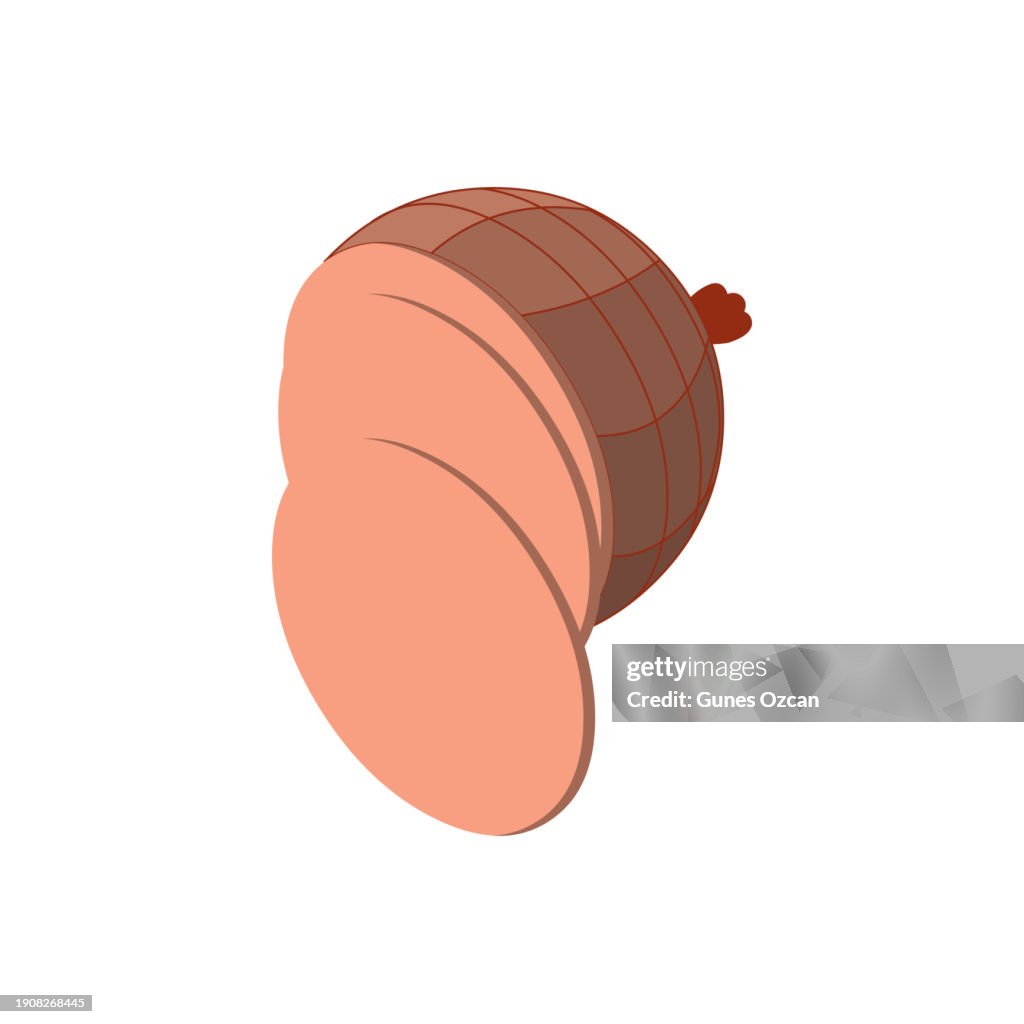 Isometric Bologna Sausage - Salami - Meat - Protein