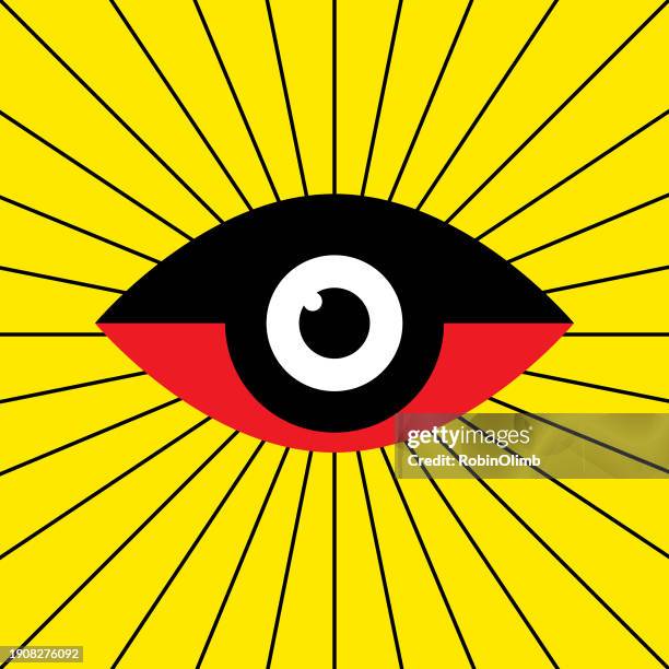 ilustraciones, imágenes clip art, dibujos animados e iconos de stock de ojo gráfico que mira fijamente - paranoia