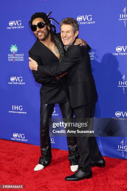 Lenny Kravitz and Willem Dafoe attend the 35th Annual Palm Springs International Film Awards, Sponsored by IHG Hotels & Resorts, at Palm Springs...
