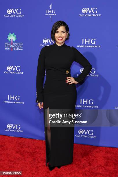 America Ferrera attends the 35th Annual Palm Springs International Film Awards, Sponsored by IHG Hotels & Resorts, at Palm Springs Convention Center...