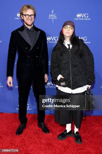 Finneas O'Connell and Billie Eilish attend the 2024 Palm Springs International Film Festival Film Awards at Palm Springs Convention Center on January...