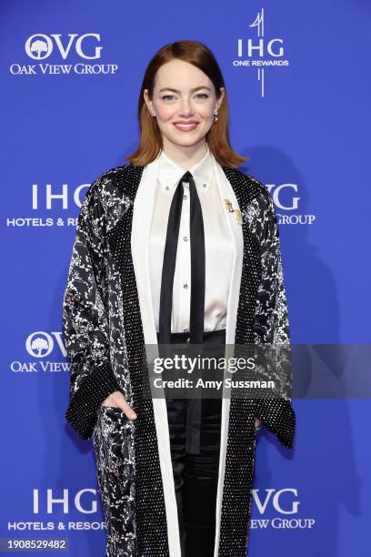 Emma Stone attends the 35th Annual Palm Springs International Film Awards, Sponsored by IHG Hotels & Resorts, at Palm Springs Convention Center on...