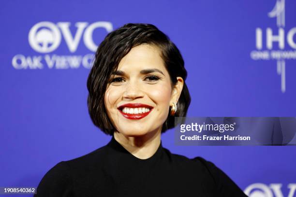 America Ferrera attends the 35th Annual Palm Springs International Film Awards at Palm Springs Convention Center on January 04, 2024 in Palm Springs,...