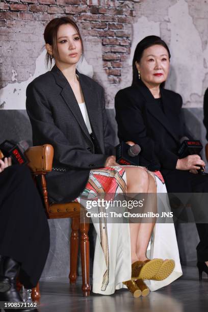 December 19: Actor Kim Soo-hyun, Kim Hae-sook attend Netflix series 'Gyeongseong Creature' press conference at Layer Studio 20 in Yongsan-gu on...