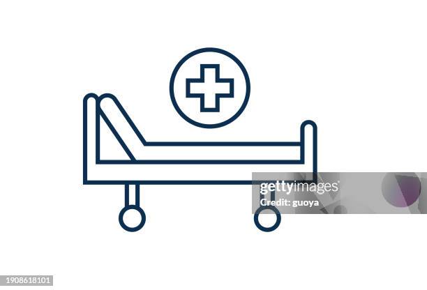 hospital bed, medical icon. - hospital stock illustrations