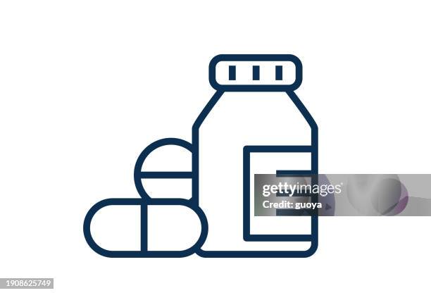 illustrations, cliparts, dessins animés et icônes de icône de flacon de pilule. icône de flacon de pilule. - comprimés en flacon