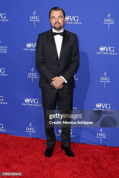 Leonardo DiCaprio attends the 2024 Palm Springs International Film Festival Film Awards at Palm Springs Convention Center on January 04, 2024 in Palm...