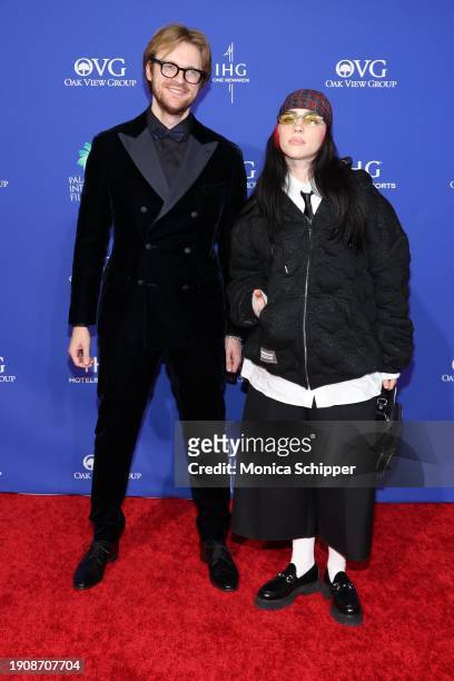 Finneas O'Connell and Billie Eilish attend the 2024 Palm Springs International Film Festival Film Awards at Palm Springs Convention Center on January...