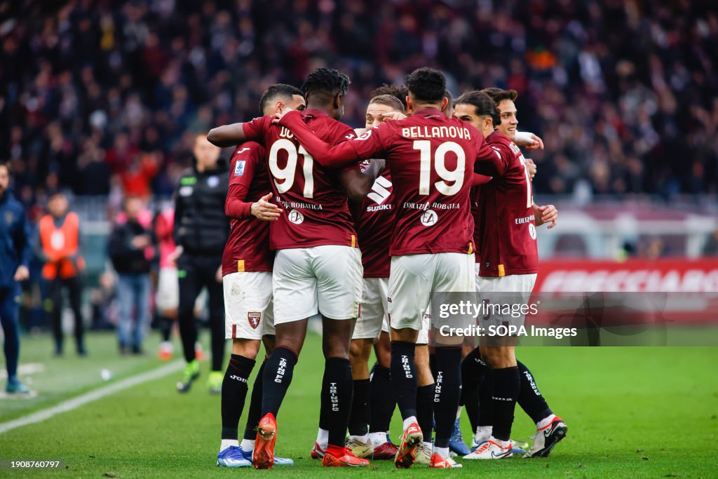 Antonio Sanabria of Torino FC, Duvan Zapata of Torino FC, Nikola