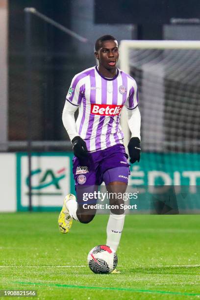 Kevin KEBEN BIAKOLO of Toulouse during the French Cup match between Chambery Savoie Football and Toulouse Football Club at Stade Municipal de...