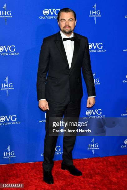 Leonardo DiCaprio arrives at the 2024 Palm Springs International Film Festival Film Awards at the Palm Springs Convention Center on January 04, 2024...