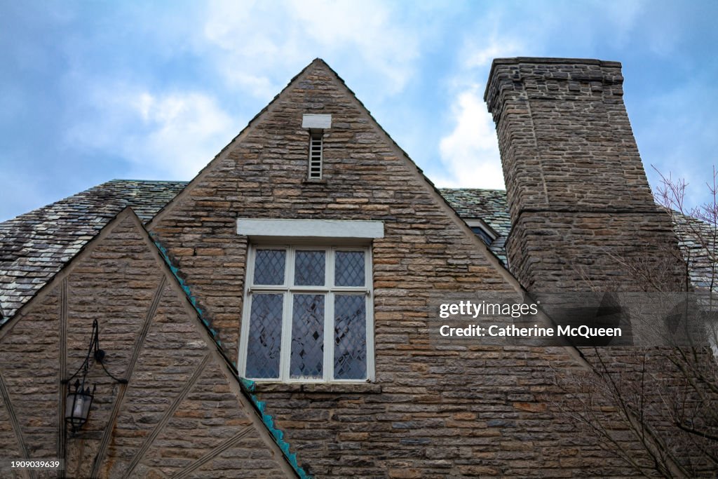 Front facade of tudor home