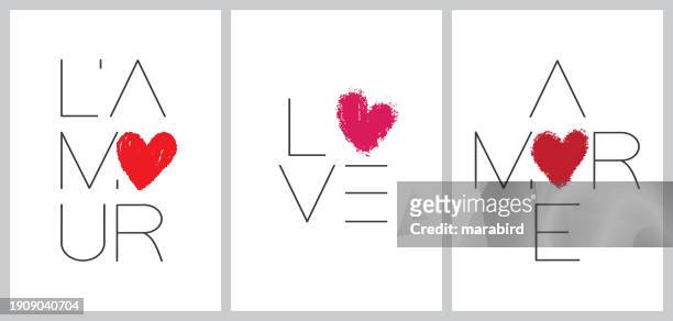 bildbanksillustrationer, clip art samt tecknat material och ikoner med love word typography design - amore