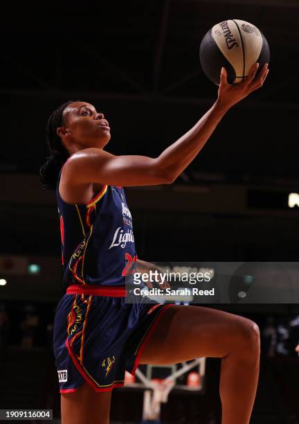 Brianna Turner of the Adelaide Lightning during the WNBL match between Adelaide Lightning and Sydney Flames at Adelaide Arena, on January 05 in...