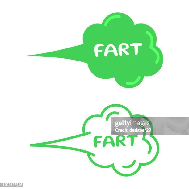 ilustrações, clipart, desenhos animados e ícones de design vetorial de ícone de nuvem fart. - fart a