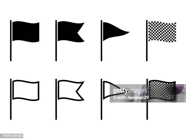 flag icon set vector design. - small victory stock illustrations