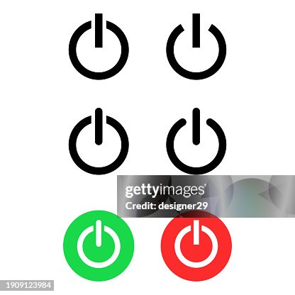 オン/オフ電源ボタンベクトルセット。 オン/オフ電源ボタンベクトルセット。
