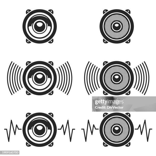 stockillustraties, clipart, cartoons en iconen met speaker vector set - luidspreker
