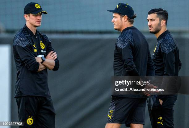 Marbella, SPAIN Newly appointed assistant coach Sven Bender, Head Coch of Borussia Dortmund Edin Terzic and newly appointed assistant coach Nuri...