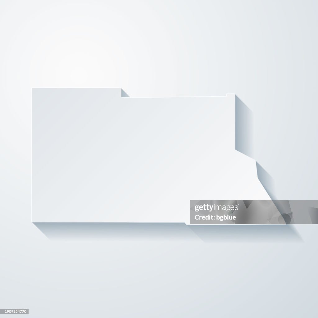 Archuleta County, Colorado. Map with paper cut effect on blank background