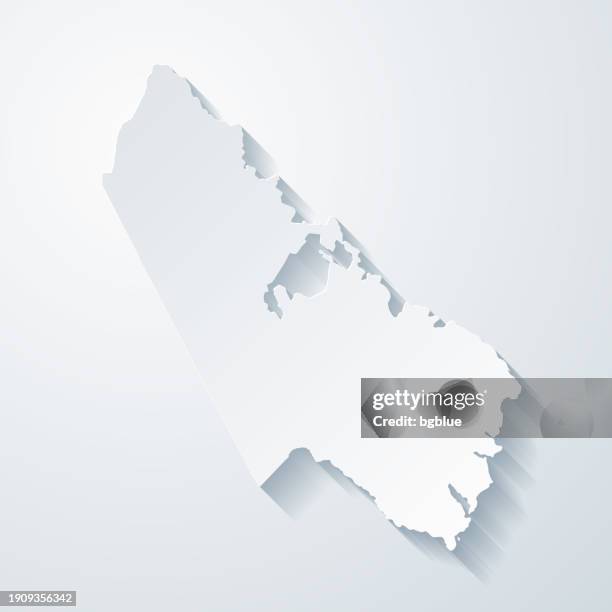 prince william county, virginia. map with paper cut effect on blank background - virginia v duke stock illustrations