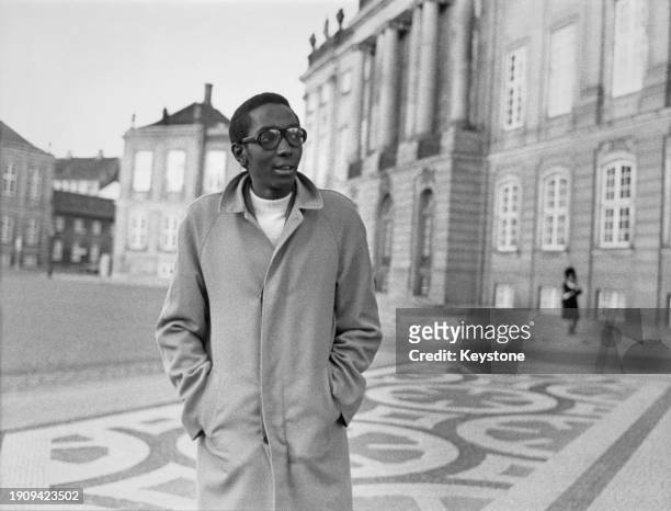 Burundian Royal Prince Pascal Kamatari, his hands in the pockets of his raincoat, in the grounds of Amalienborg, the Danish royal family's official...