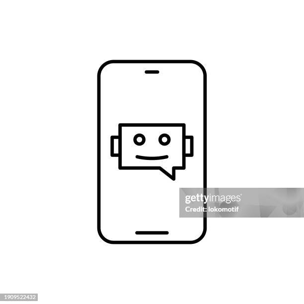 ai chatbot line icon with editable stroke. the icon is suitable for web design, mobile apps, ui, ux, and gui design. - understand customer stock illustrations