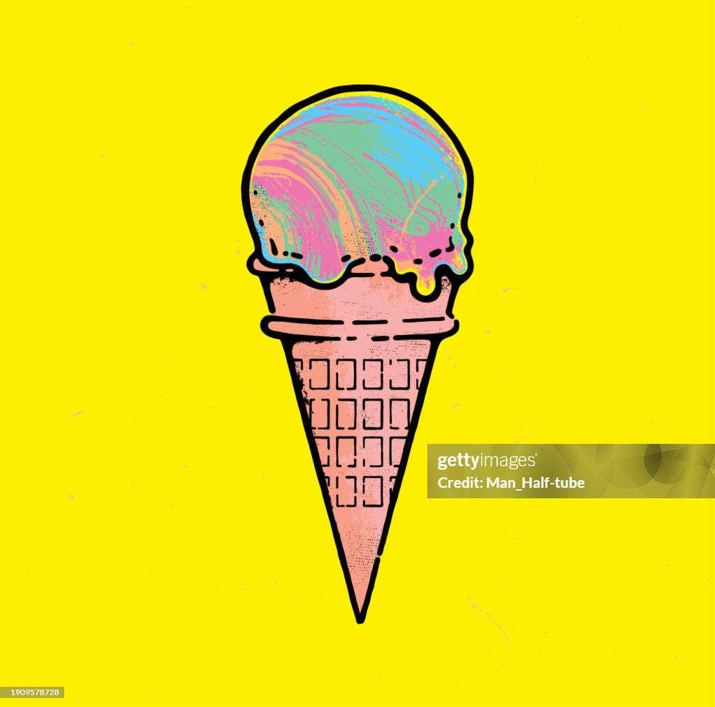 Cone de sorvete Pop Art