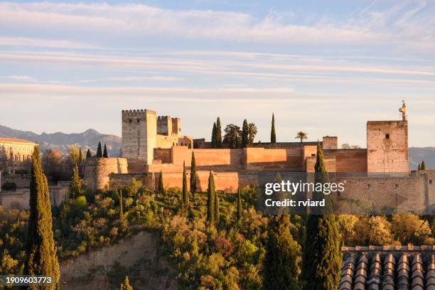 the alhambra in granada, spain - granada spain landmark stock pictures, royalty-free photos & images