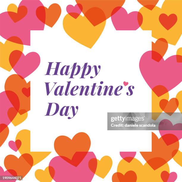 valentine’s day greeting card with hearts frame. - gift certificate template stock illustrations