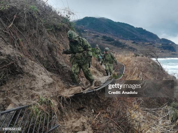 Japan Self-Defense Forces provide food, medical, and material support to the people in the region of the Noto Peninsula affected by the earthquake on...