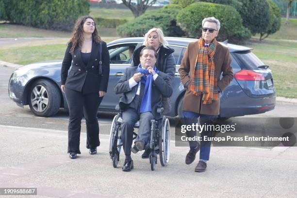 Vicente Ruiz 'El Soro' and Jose Ortega Cano at the Parque de la Paz Cemetery in Valencia, on January 5 in Valencia, Valencian Community, Spain. The...