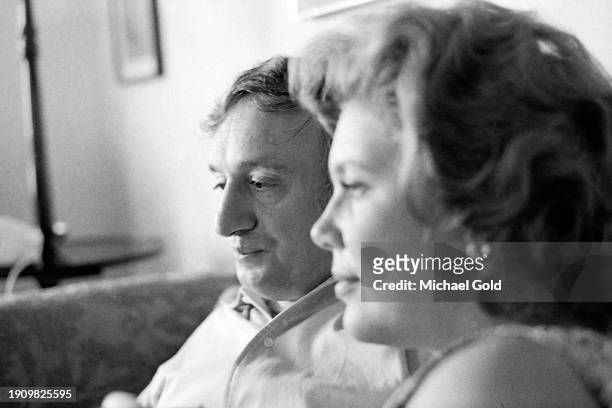 Frank Corsaro, opera and theatre stage director, as well as artistic director for the Actors Studio, with his wife, singer Mary "Bonnie" Corsaro, in...