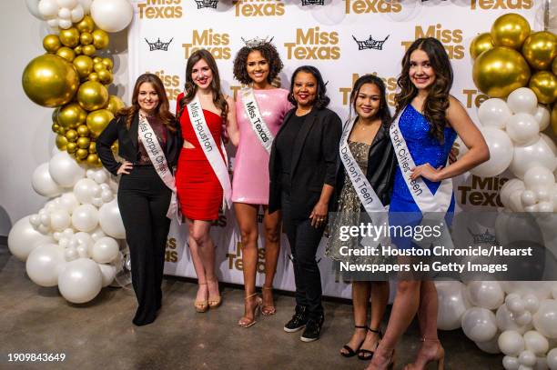 Missouri City City Councilmember Monica Riley poses with Miss Texas 2023, Ellie Breux, and pageant winners from around Texas, Wednesday, Jan. 3 at...