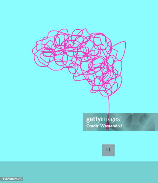 tangled electric wire reaching toward outlet - plug and socket stock illustrations