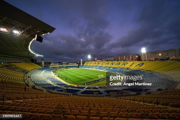General view inside the stadium prior to the LaLiga EA Sports match between UD Las Palmas and FC Barcelona at Estadio Gran Canaria on January 04,...