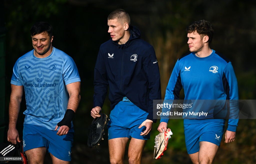 Lester Rugby Player Dublin , Ireland - 8 January 2024; Leinster players, from left,... News ...